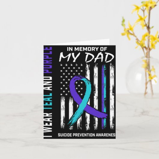 In Memory Of Dad Suicide Awareness Prevention Amer Karte (Gelbe Blume)