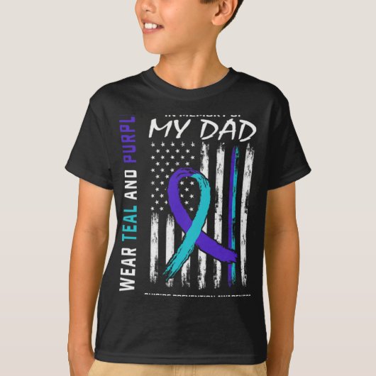 In Memory Of Dad Suicide Awareness Prevention Amer T-Shirt (Vorderseite)