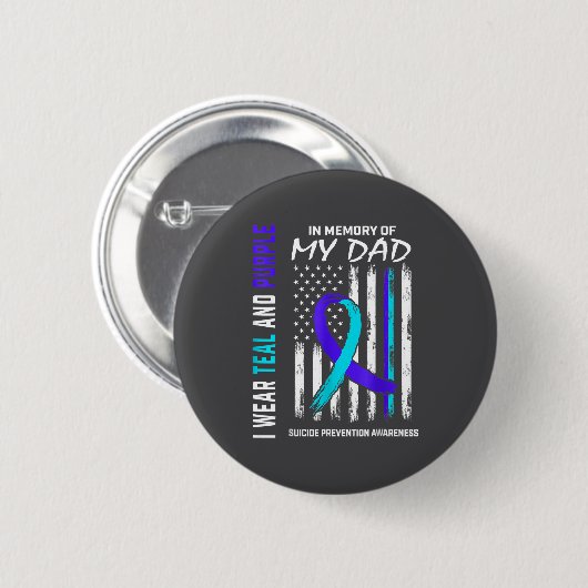 In Memory Of Dad Suicide Prevention Awareness Amer Button (Vorne & Hinten)