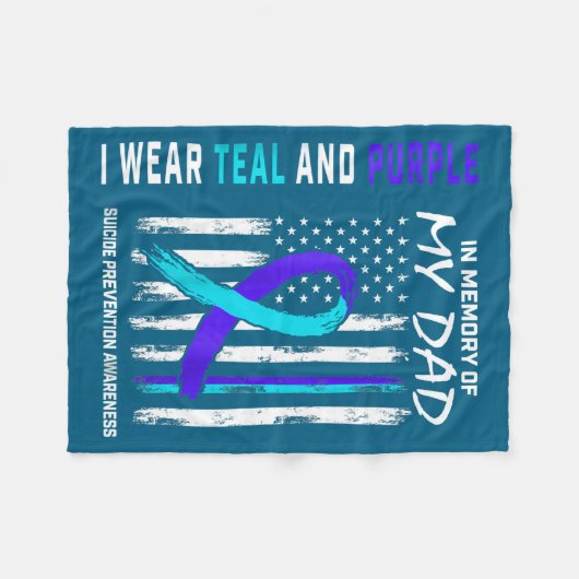 In Memory Of Dad Suicide Prevention Awareness Amer Fleecedecke (Vorderseite (Horizontal))