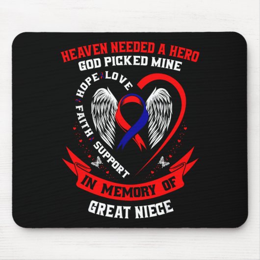 In Memory Of Great Niece Chd Awareness Month Graph Mousepad (Vorne)