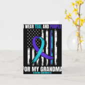 In Memory Of My Grandma Suicide Awareness Flag Bac Karte (Gelbe Blume)