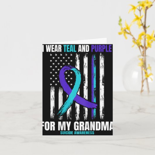 In Memory Of My Grandma Suicide Awareness Flag Byc Karte (Gelbe Blume)
