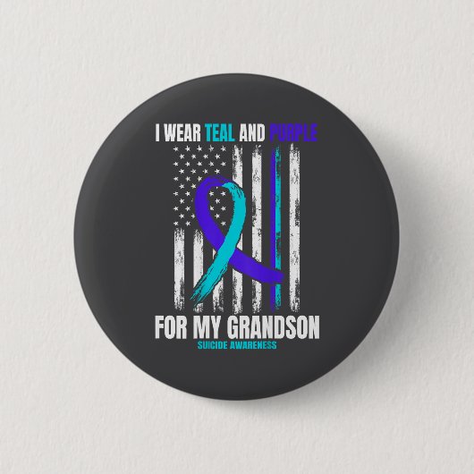 In Memory Of My Grandson Suicide Awareness Flag Ba Button (Vorderseite)