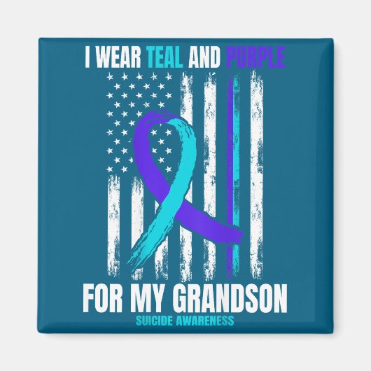 In Memory Of My Grandson Suicide Awareness Flag Ba Magnet (Vorne)