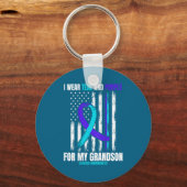 In Memory Of My Grandson Suicide Awareness Flag Ba Schlüsselanhänger (Vorderseite)