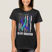 In Memory Of My Grandson Suicide Awareness Flag Ba T-Shirt (Vorderseite)