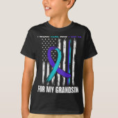 In Memory Of My Grandson Suicide Awareness Flag Ck T-Shirt (Vorderseite)