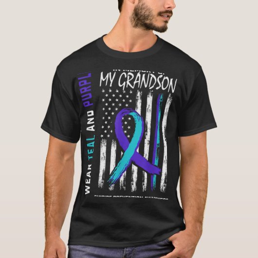 In Memory Of My Grandson Suicide Awareness Prevent T-Shirt (Vorderseite)