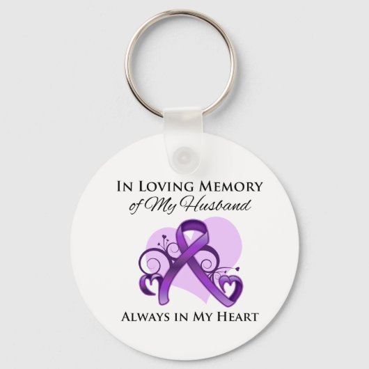 In Memory of My Husband - Pancreatic Cancer Schlüsselanhänger (Vorderseite)