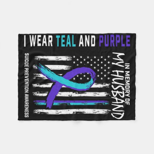 In Memory Of My Husband Suicide Awareness Preventi Fleecedecke (Vorderseite (Horizontal))