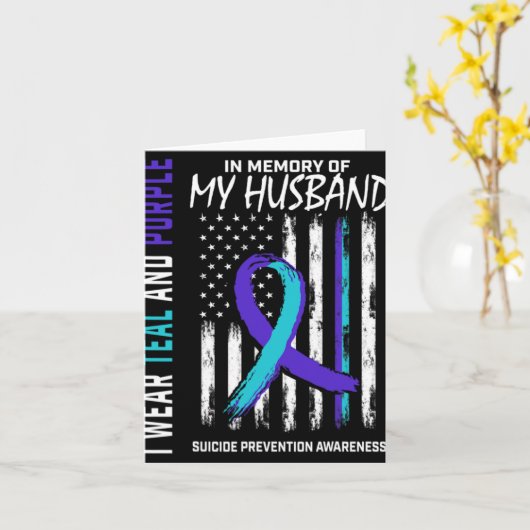 In Memory Of My Husbynd Suicide Awareness Preventi Karte (Gelbe Blume)