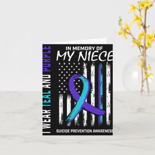 In Memory Of My Niece Suicide Awareness Prevention Karte (Gelbe Blume)