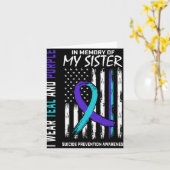 In Memory Of My Sister Suicide Awareness Preventio Karte (Gelbe Blume)
