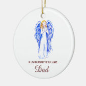 In Memory of Our Angel Dad Personalized Dated Keramik Ornament (Links)