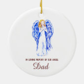 In Memory of Our Angel Dad Personalized Dated Keramik Ornament (Hinten)