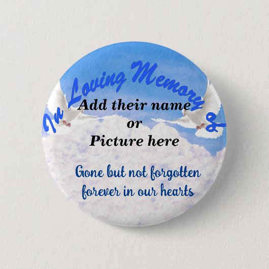 In Memory Of_ Pinback-Button Button (Vorderseite)