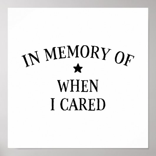 In Memory Of When I Cared Poster (Vorne)