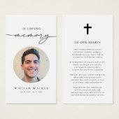 In Memory Photo Funeral Memorial Prayer Cards (Vorne & Hinten)