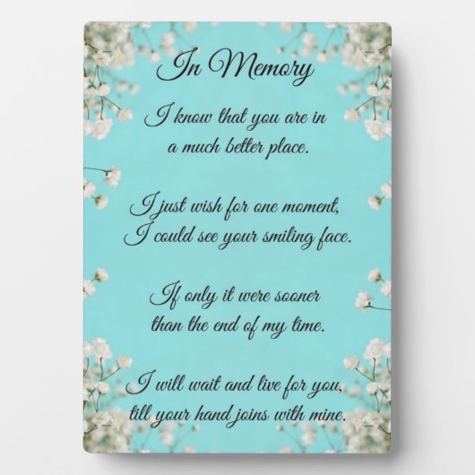 In Memory Plaque mit Aasel Fotoplatte (Vorderseite)