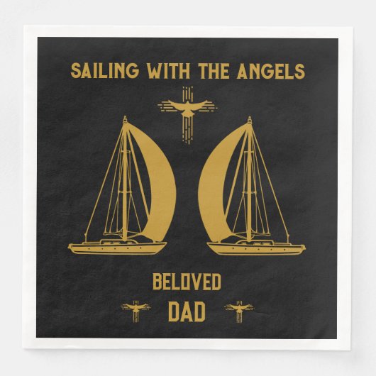 In Memory Sailer Boater Beerdigung Serviette (Vorderseite)
