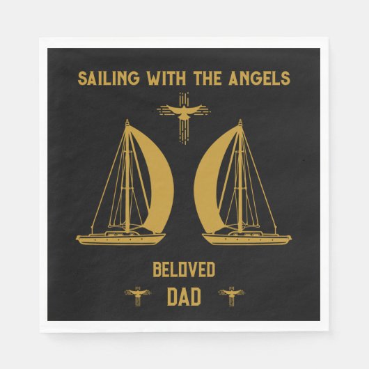 In Memory Sailer Boater Beerdigung Serviette (Vorderseite)