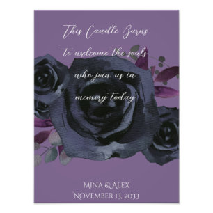 In Memory Watercolor Schwarze Rose Moderne Mode Fotodruck