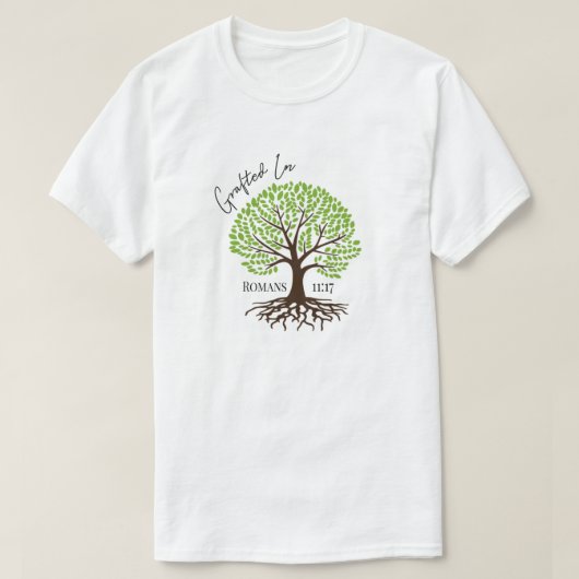 In Messiah Yeshua begraben Grüner Baum des Lebens  T-Shirt (Design vorne)