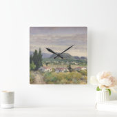 In Mexico Holmes Watercolor Landscape Summer Quadratische Wanduhr (Zuhause)