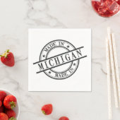 In Michigan Black Rubber Briefmarke Logo Serviette (Beispiel)