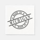 In Michigan Black Rubber Briefmarke Logo Serviette (Vorderseite)