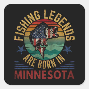 IN MINNESOTA SIND DIE FISCHERECHTEN GEBOREN QUADRATISCHER AUFKLEBER