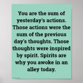 "In moderation", funny, humor, joke Poster (Vorne)