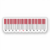 In Monaco hergestellte Barcode-Flagge Aufkleber (Vorderseite)
