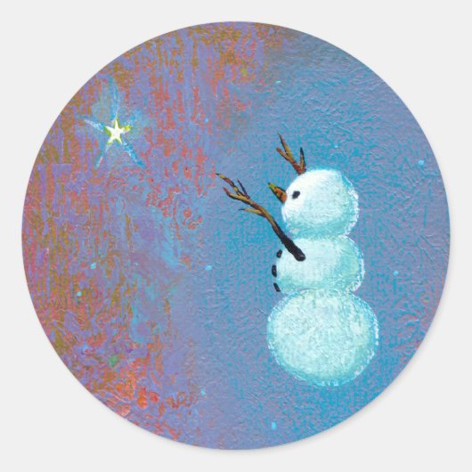 (in Motion) Höllensticker - Adorable Snowman Runder Aufkleber (Vorderseite)