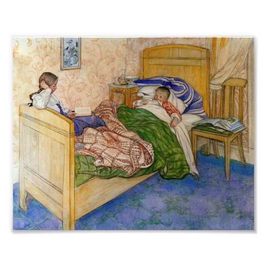 In Mumys Bett 1908 Fotodruck (Vorne)