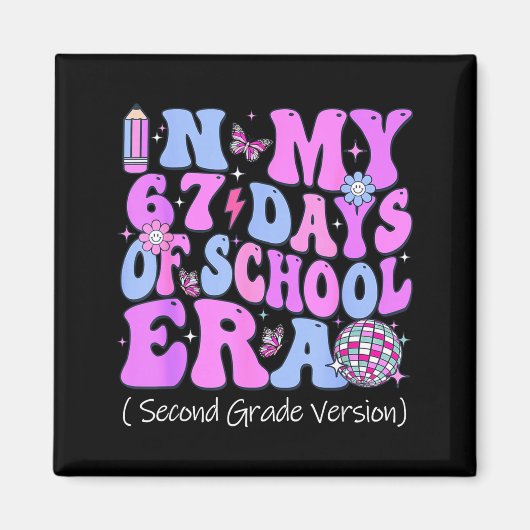 In My 67 Days Of School Era Groovy Second Grade Ve Magnet (Vorne)