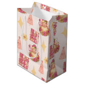 In My Christmas Era Groovy Santa Mittlere Geschenktüte (Vorderseite Schrägansicht)