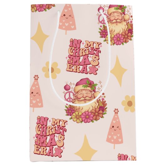 In My Christmas Era Groovy Santa Mittlere Geschenktüte (Vorderseite)