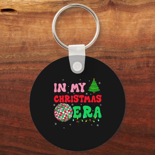 In My Christmas Era Winter Season Holiday Groovy X Schlüsselanhänger (Vorderseite)