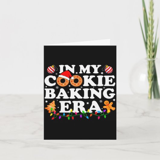 In My Cookie Baking Era Groovy Christmas Tee Famil Karte (Vorderseite)