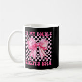 In My Double Digits Era Coquette Bow 10th Birthday Kaffeetasse (Links)