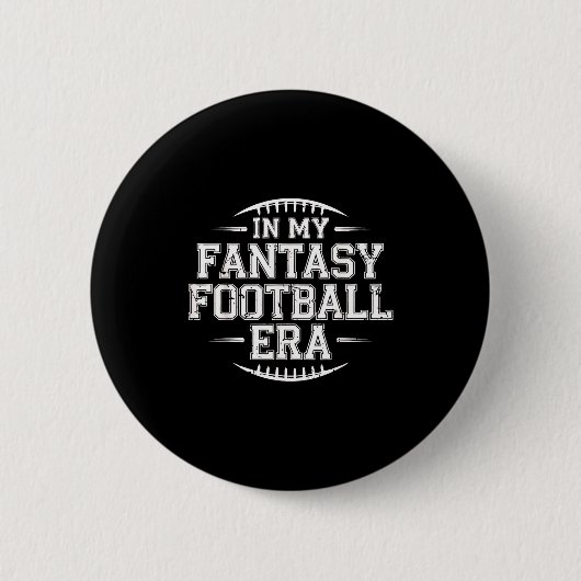 In My Fantasy Football Era Retro Groovy Who Love F Button (Vorderseite)