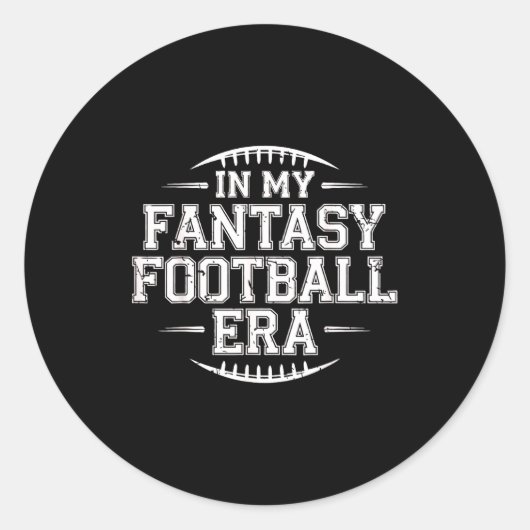In My Fantasy Football Era Retro Groovy Who Love F Runder Aufkleber (Vorderseite)
