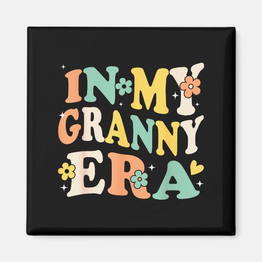 In My Granny Era Funny Sarcastic Groovy Retro Moth Magnet (Vorne)