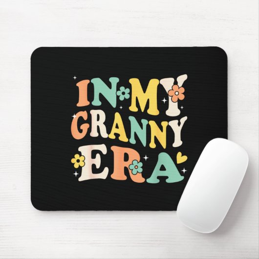 In My Granny Era Funny Sarcastic Groovy Retro Moth Mousepad (Mit Mouse)