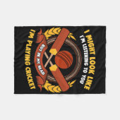 In My Head I'm Playing Cricket  Fleecedecke (Vorderseite (Horizontal))