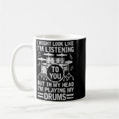 In My Head I'm Playing My Drums Funny Drummer Drum Kaffeetasse (Links)
