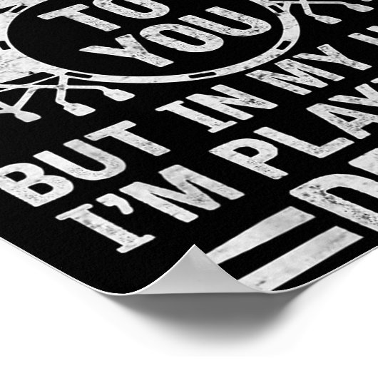 In My Head I'm Playing My Drums Funny Drummer Drum Poster (Ecke)