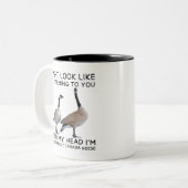 In My Head I'm Thinking About Canada Geese Funny Zweifarbige Tasse (Vorderseite Links)
